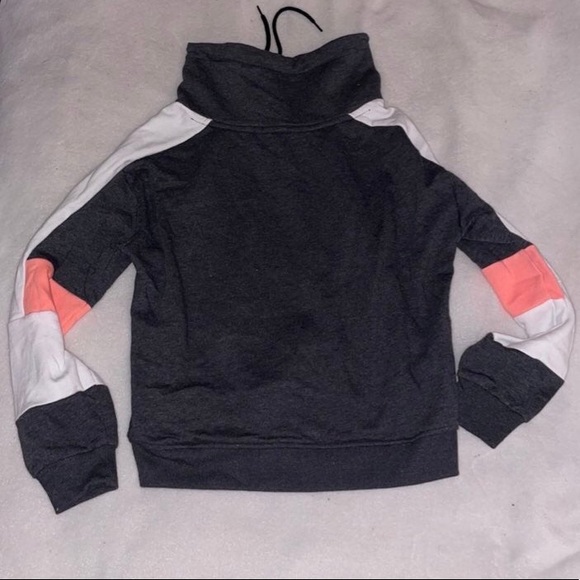 Pink Victoria’s Secret Colorblock Drawstring Turtle Neck Pullover Sweater Small - Picture 6 of 7